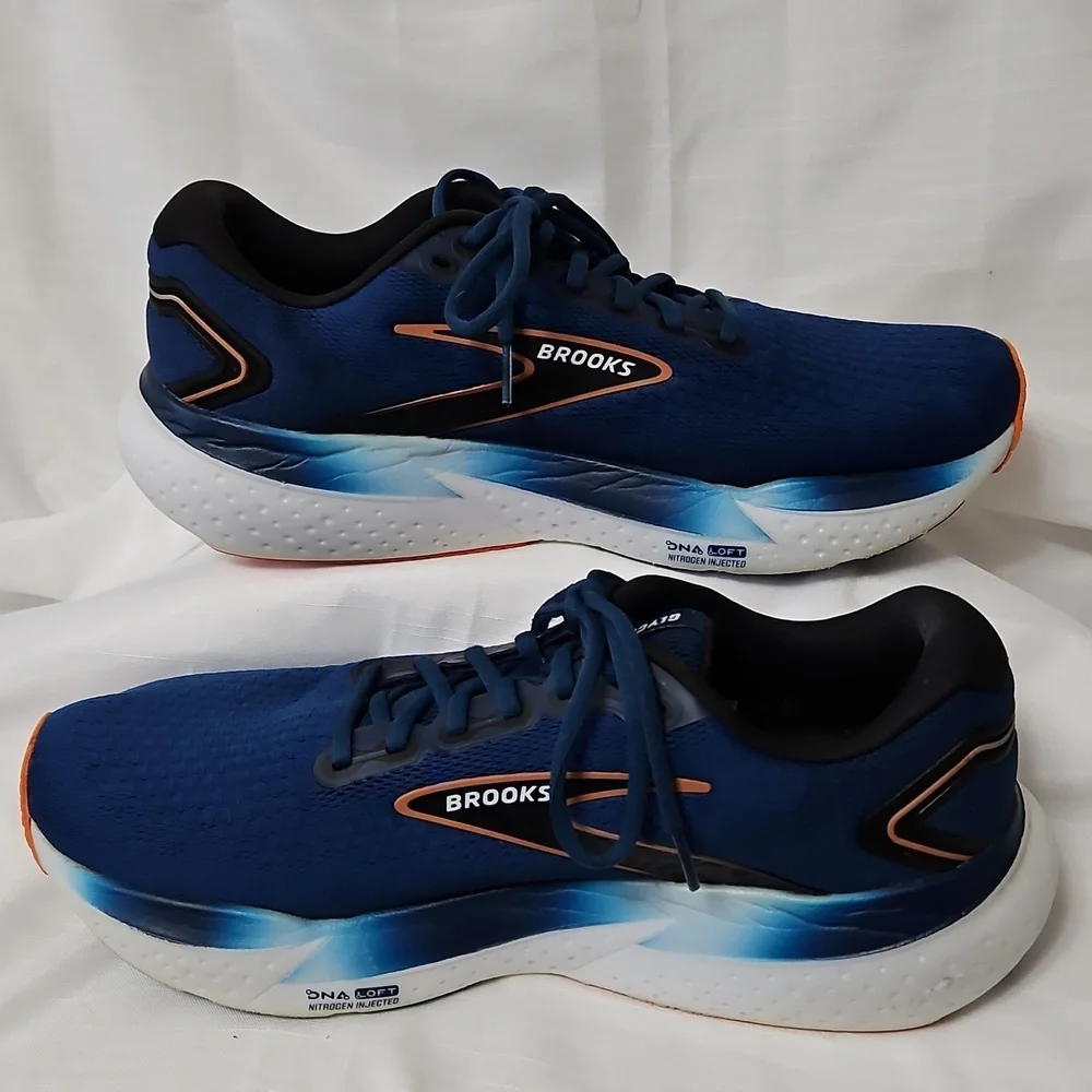 Brooks Glycerin 21 Mens Size 12 Blue Athletic Running Shoes 1104191D474 - Picture 2 of 12